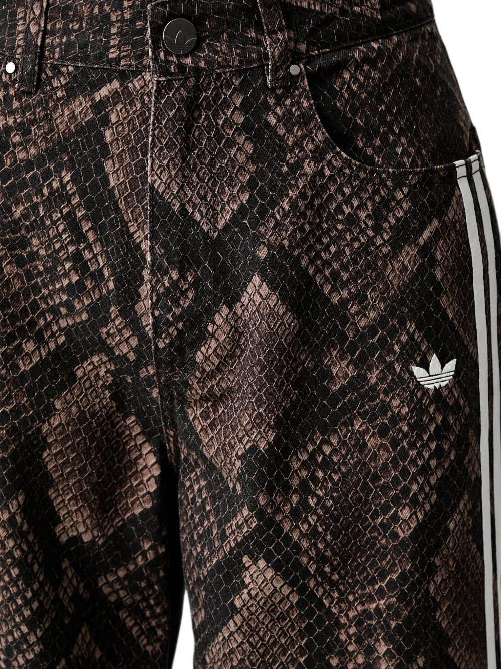 adidas snake-print denim loose pants Bruin