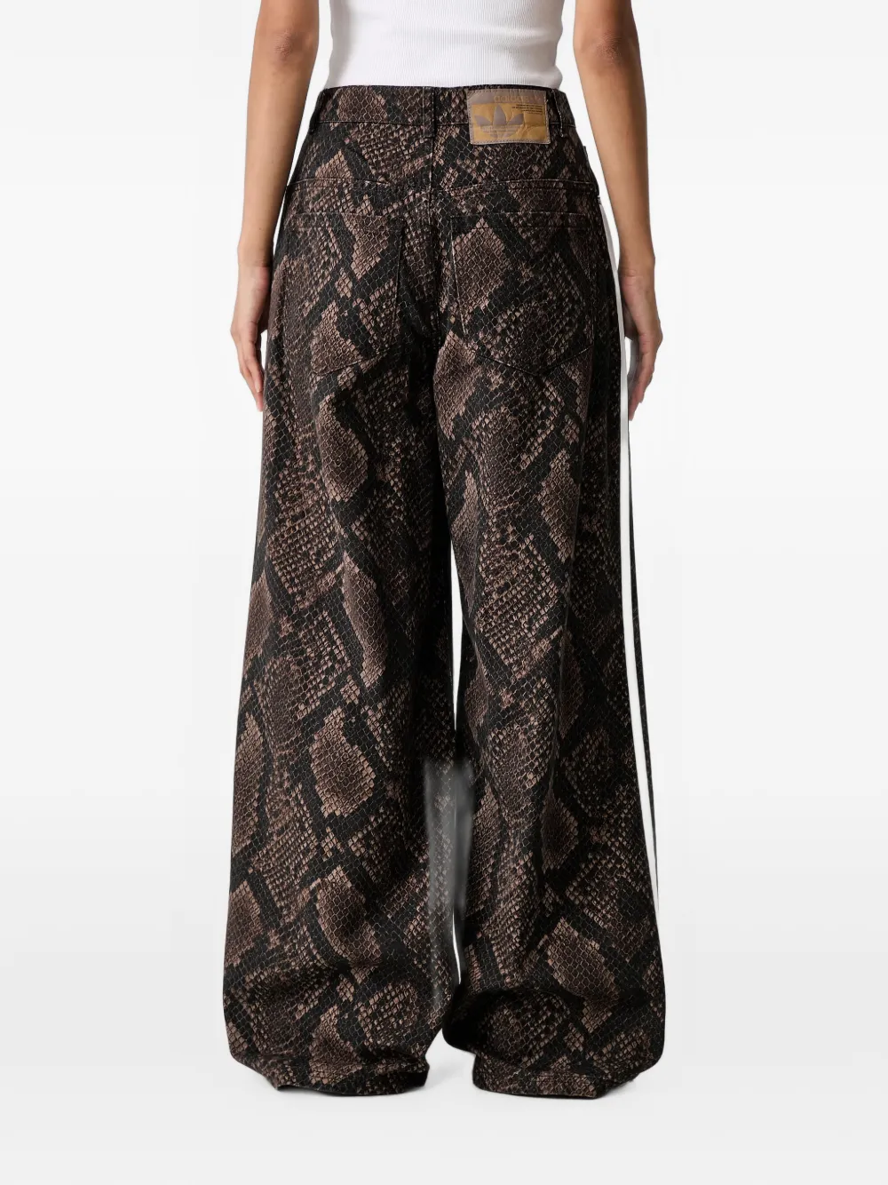 adidas snake-print denim loose pants Bruin