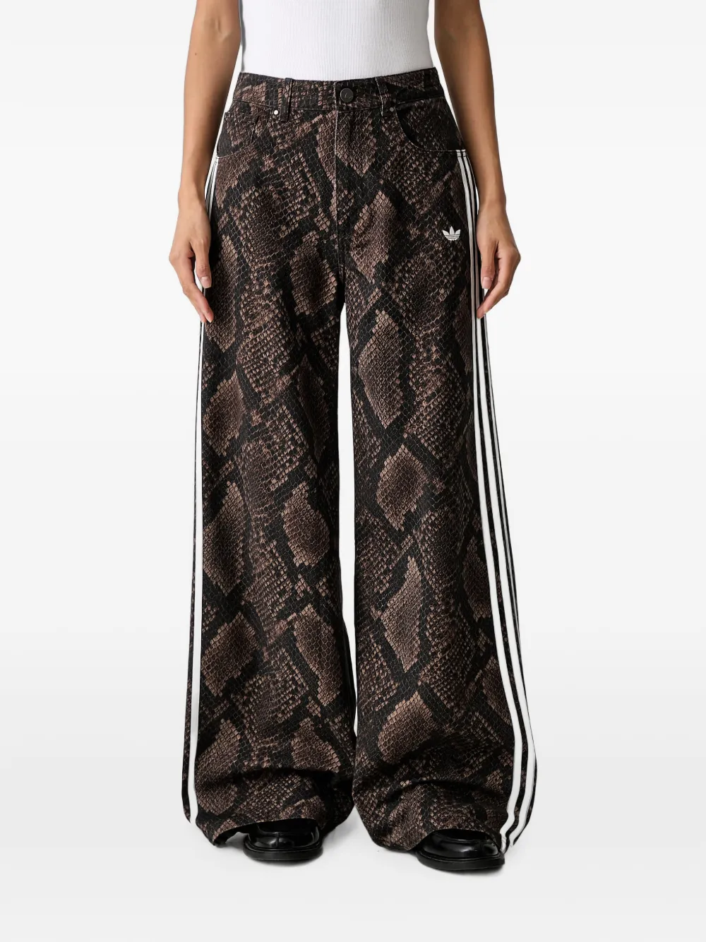 adidas snake-print denim loose pants Bruin