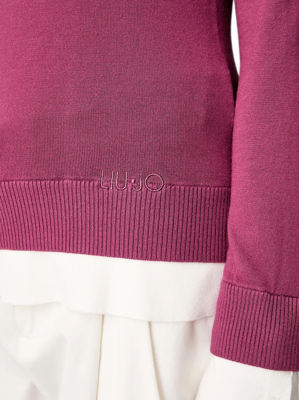 LIU JO Sweater met geborduurd logo en gelaagd effect Paars