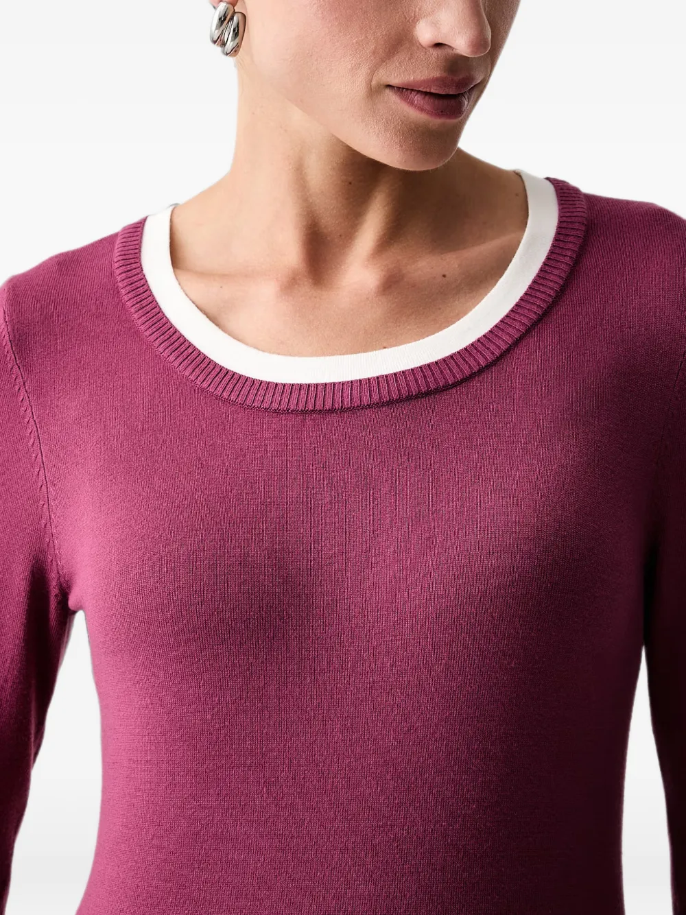 LIU JO Sweater met geborduurd logo en gelaagd effect Paars