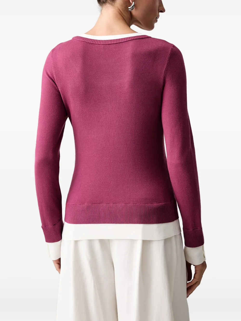 LIU JO Sweater met geborduurd logo en gelaagd effect Paars
