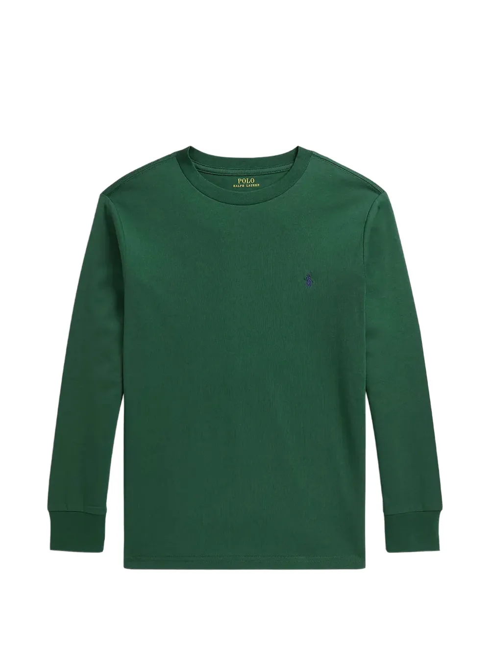 POLO RALPH LAUREN KIDS T-shirt in jersey di cotone a maniche lunghe - Verde
