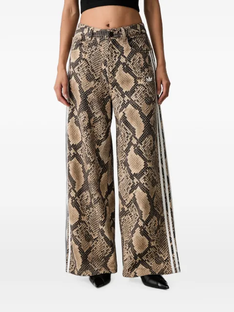 adidas snake-print denim loose pants
