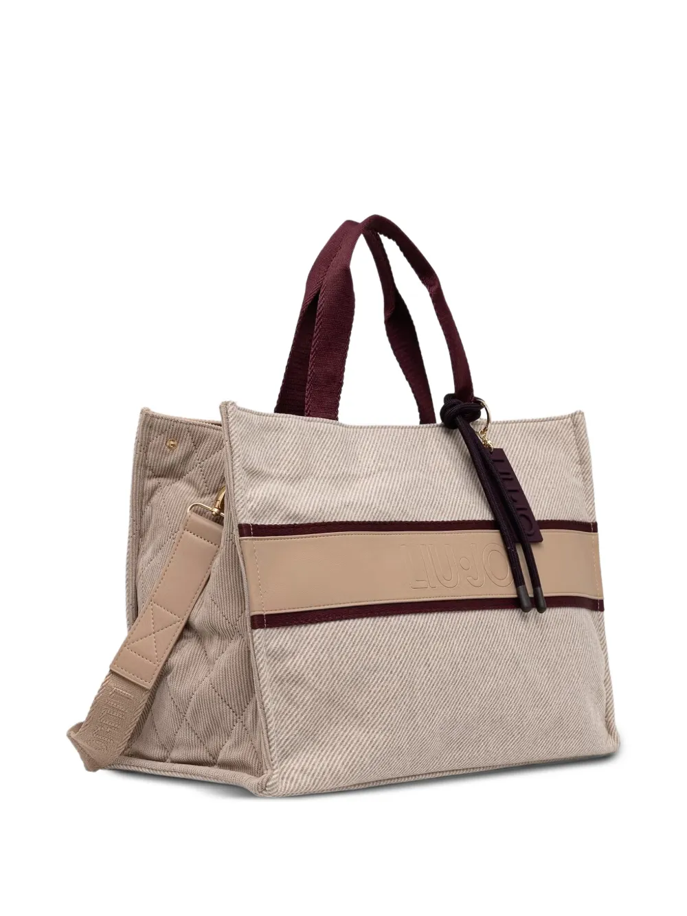 LIU JO Grote shopper in doek Beige