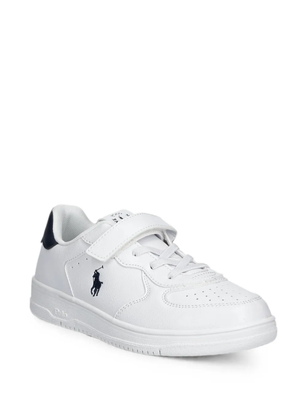 POLO RALPH LAUREN KIDS logo-embroidered touch-strap sneakers Wit