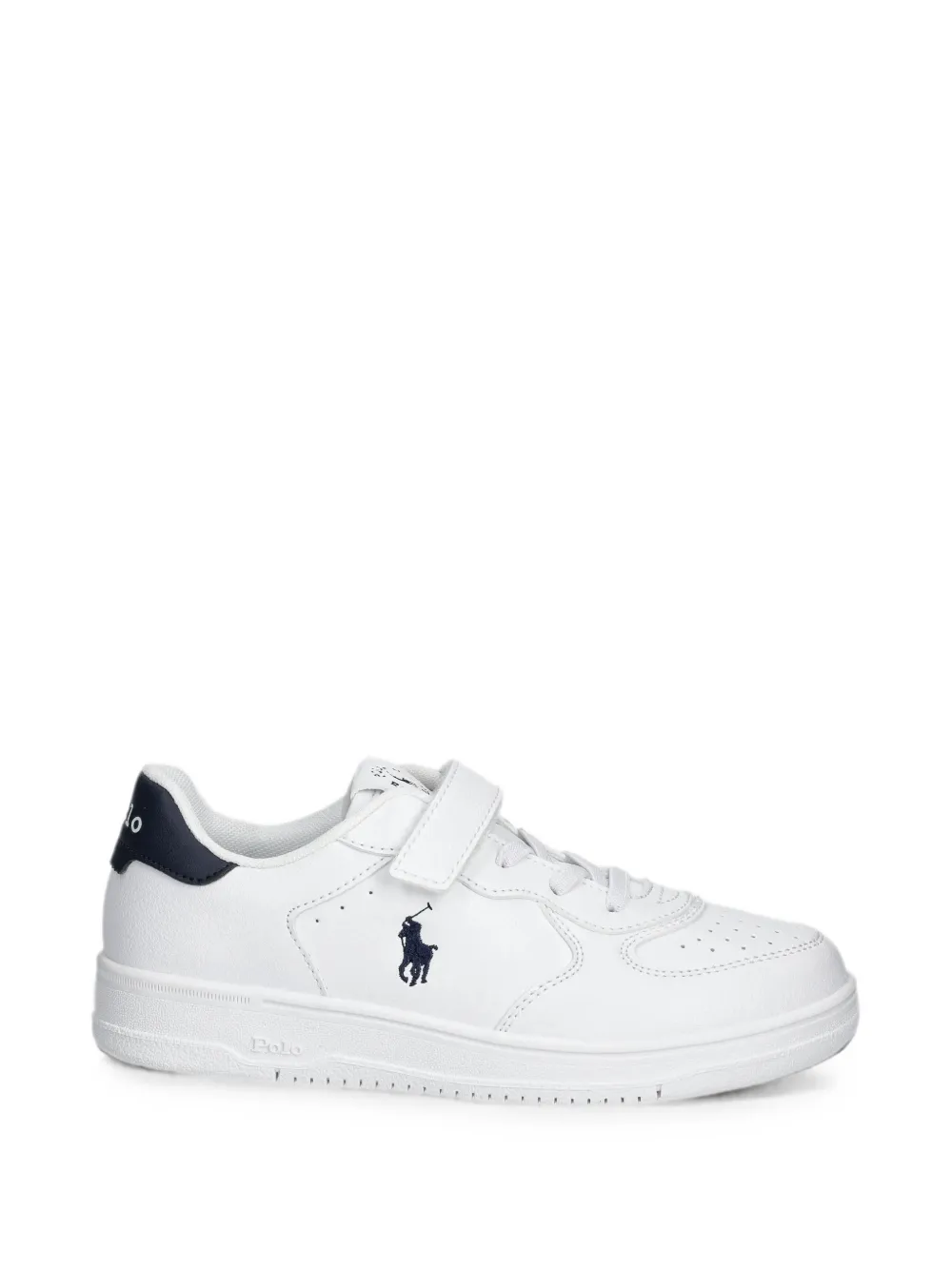 POLO RALPH LAUREN KIDS logo-embroidered touch-strap sneakers Wit