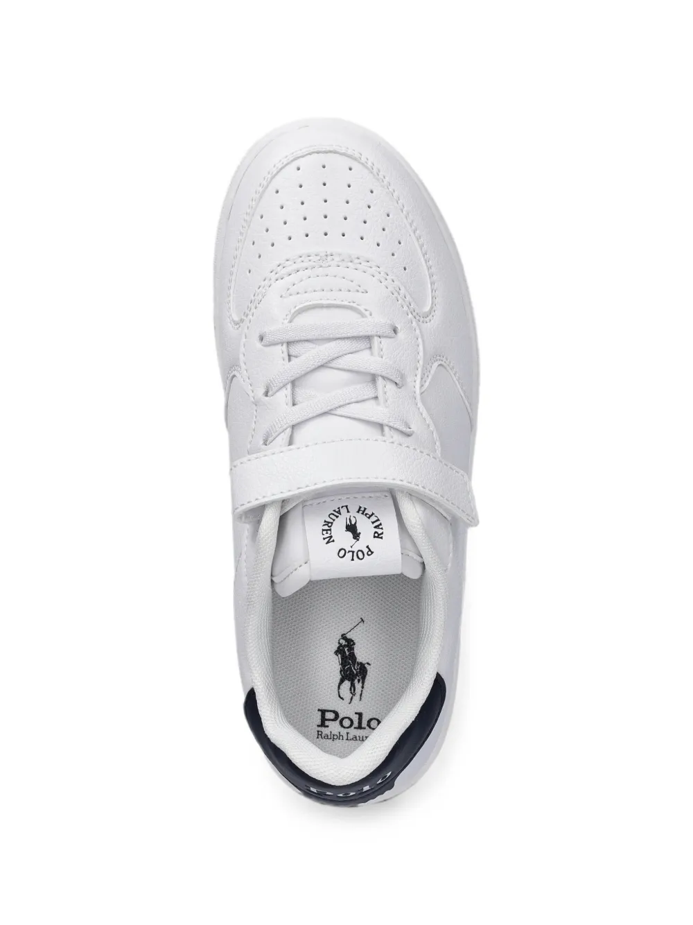 POLO RALPH LAUREN KIDS logo-embroidered touch-strap sneakers Wit