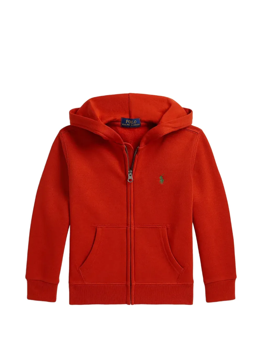 POLO RALPH LAUREN KIDS logo-embroidered zip-up hoodie - Rosso