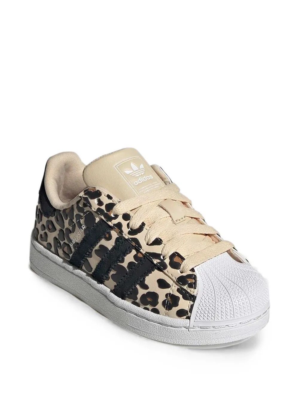 Adidas Kids Superstar II leopard-print sneakers Beige