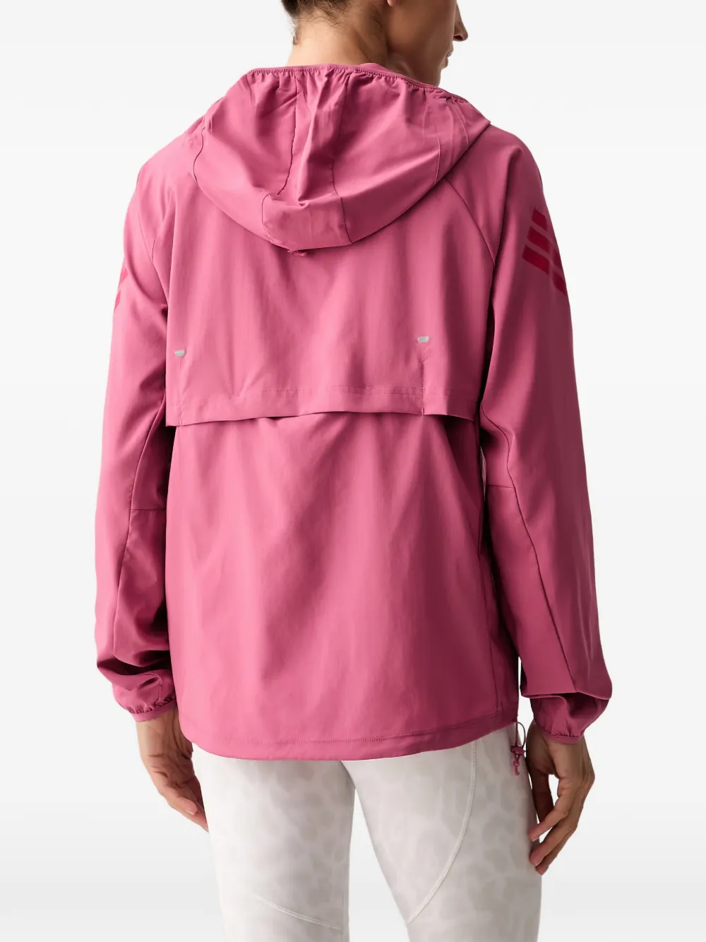 adidas hooded logo-print jacket Roze