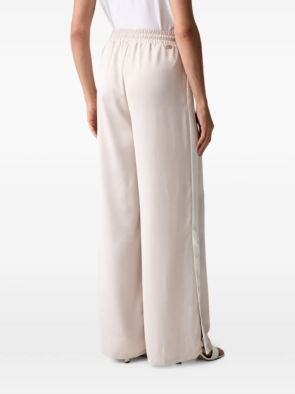 LIU JO Satijnen flared broek Beige