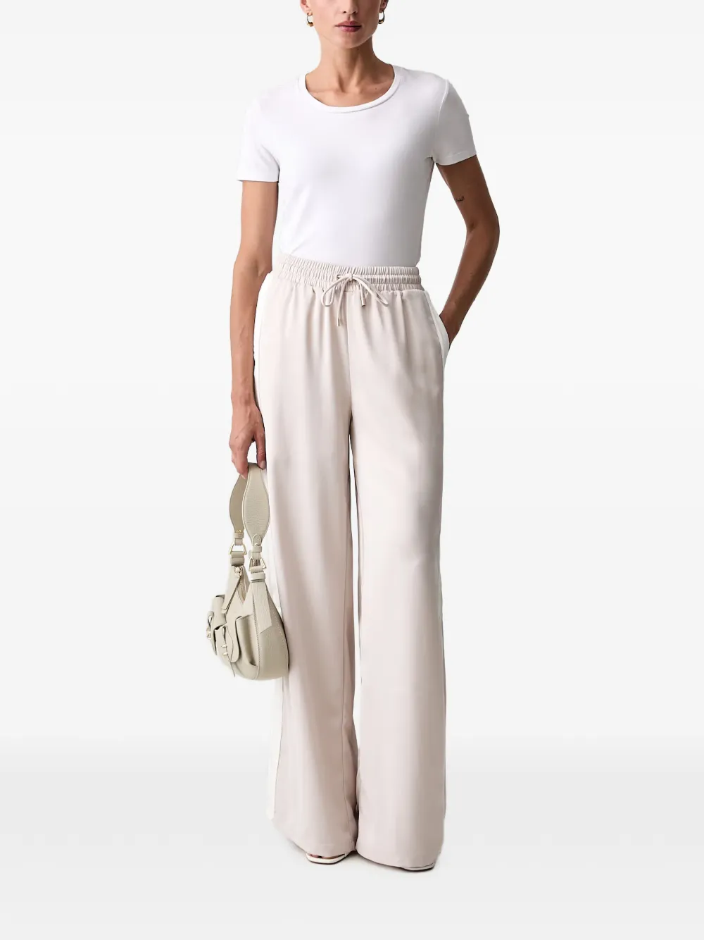 LIU JO Satijnen flared broek Beige