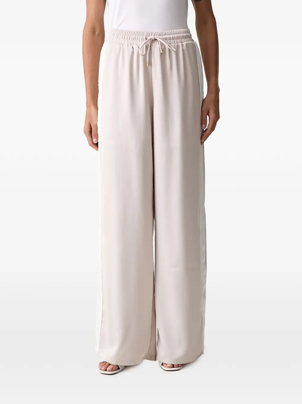 LIU JO satin flare trousers - Toni neutri