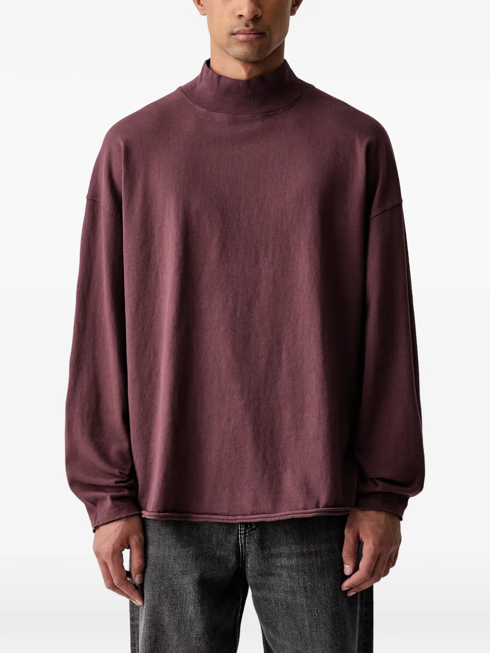 American Vintage high-neck raw-edge T-shirt · S