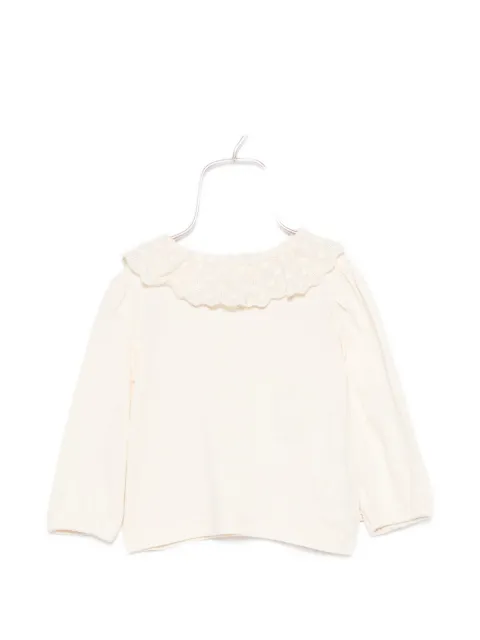 Bonton crochet-collar long-sleeve T-shirt