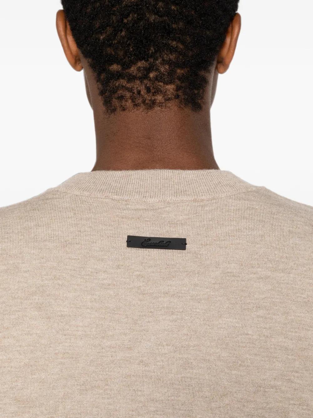 FEAR OF GOD ESSENTIALS T-shirt met logopatch en verlaagde schouders Beige
