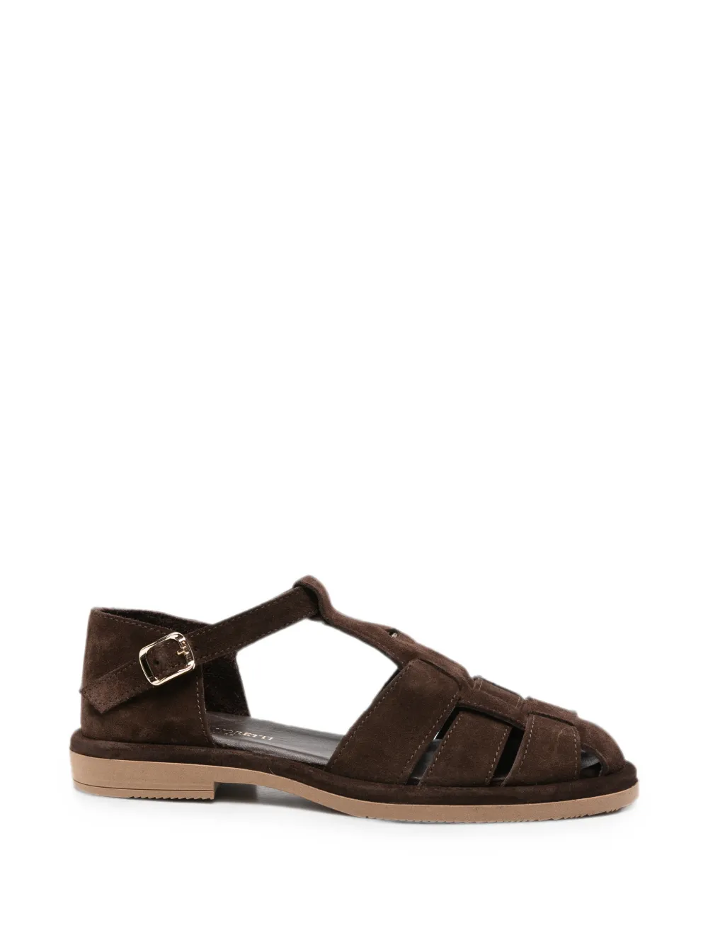 SERGIO MORETTI FIRENZE suede caged sandals - Marrone