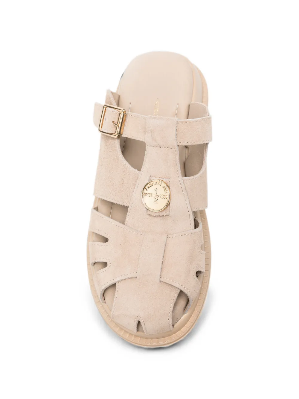 SERGIO MORETTI FIRENZE buckle-fastening cut-out sandals Beige