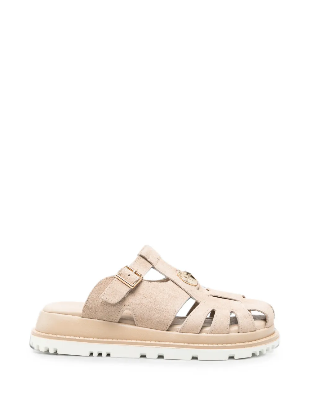 SERGIO MORETTI FIRENZE buckle-fastening cut-out sandals - Toni neutri