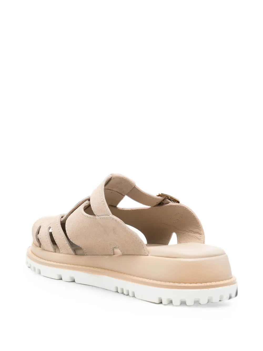 SERGIO MORETTI FIRENZE buckle-fastening cut-out sandals Beige