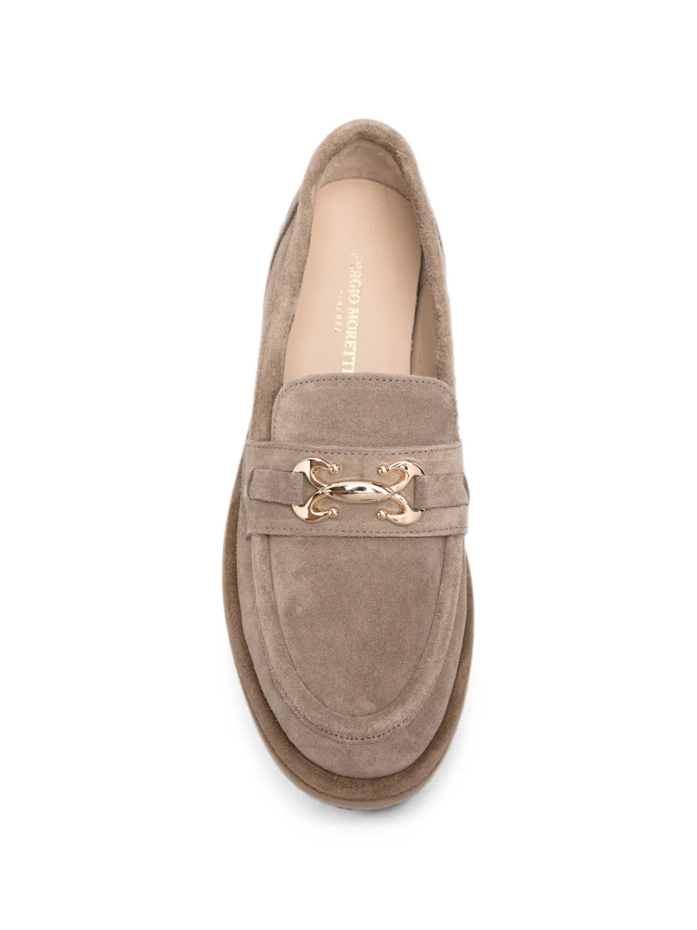 SERGIO MORETTI FIRENZE suede horsebit loafers Beige