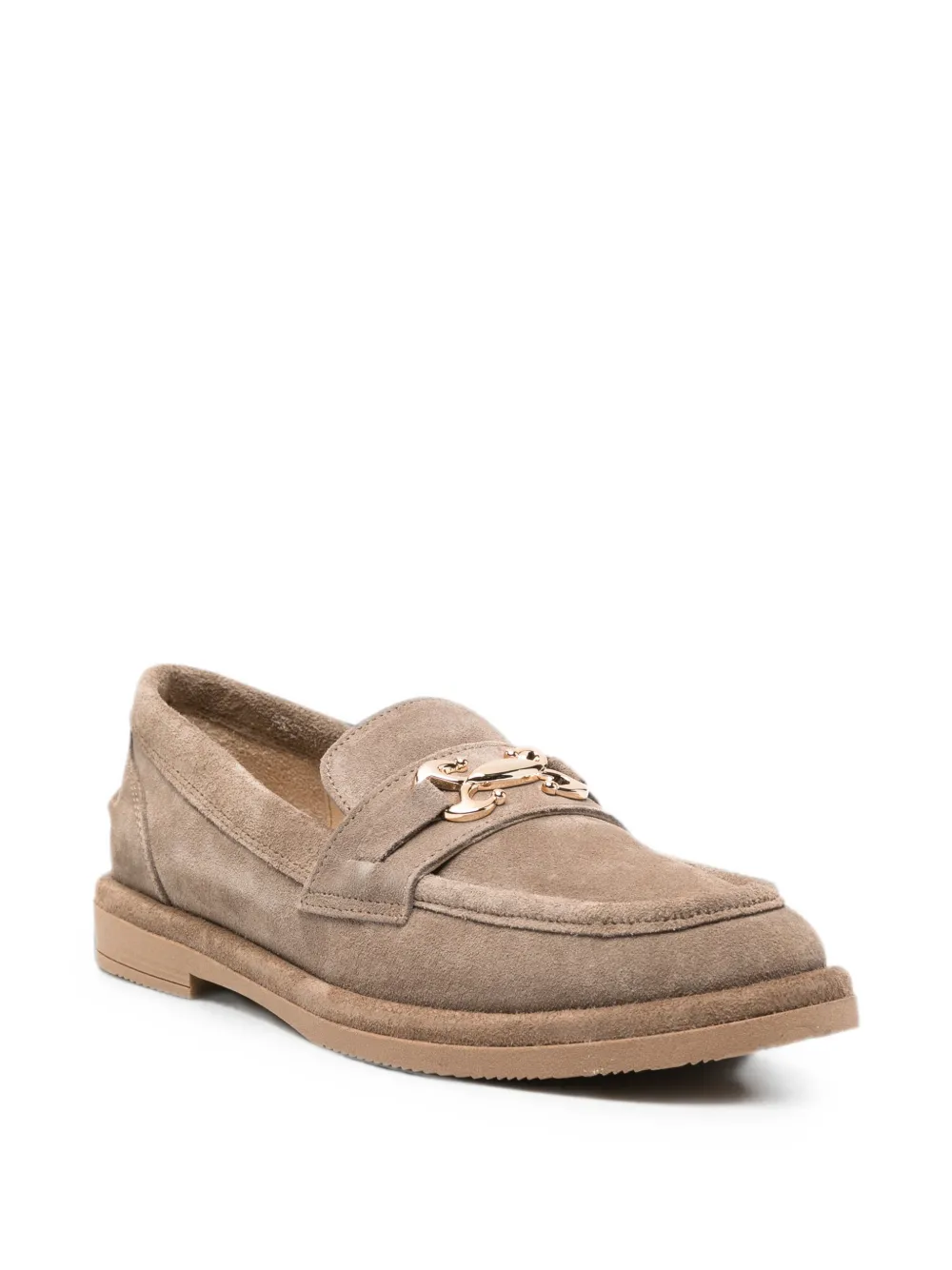 SERGIO MORETTI FIRENZE suede horsebit loafers Beige
