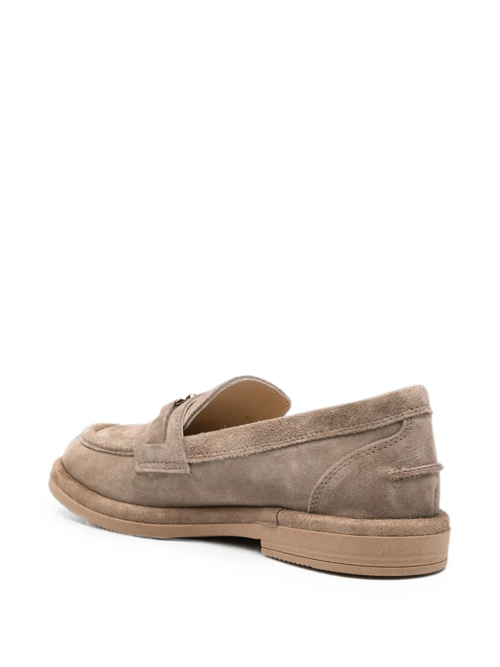 SERGIO MORETTI FIRENZE suede horsebit loafers Beige