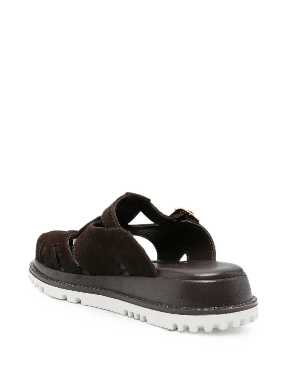 SERGIO MORETTI FIRENZE buckle-fastening cut-out sandals Bruin