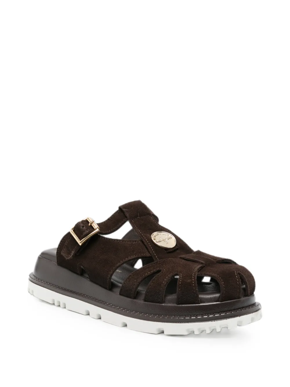 SERGIO MORETTI FIRENZE buckle-fastening cut-out sandals Bruin