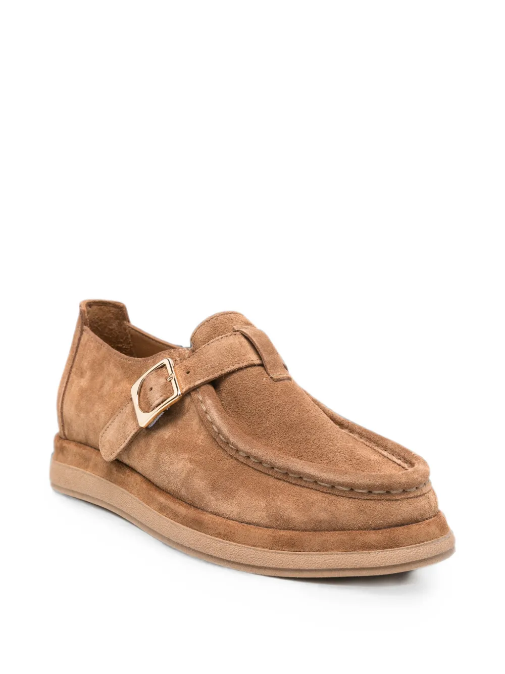 SERGIO MORETTI FIRENZE buckle-fastening suede loafers Bruin