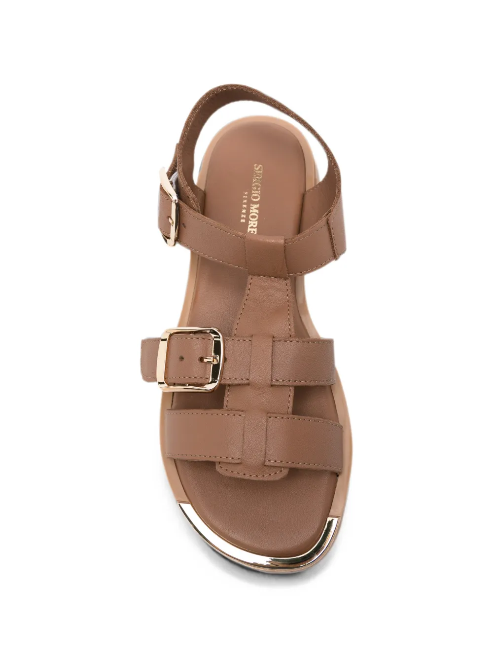 SERGIO MORETTI FIRENZE buckle-fastening leather sandals Bruin