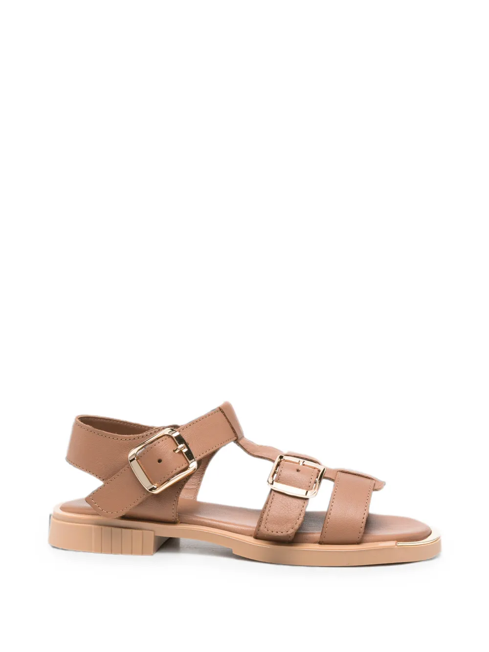 SERGIO MORETTI FIRENZE buckle-fastening leather sandals - Marrone