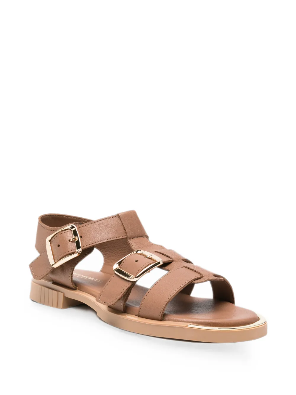 SERGIO MORETTI FIRENZE buckle-fastening leather sandals Bruin