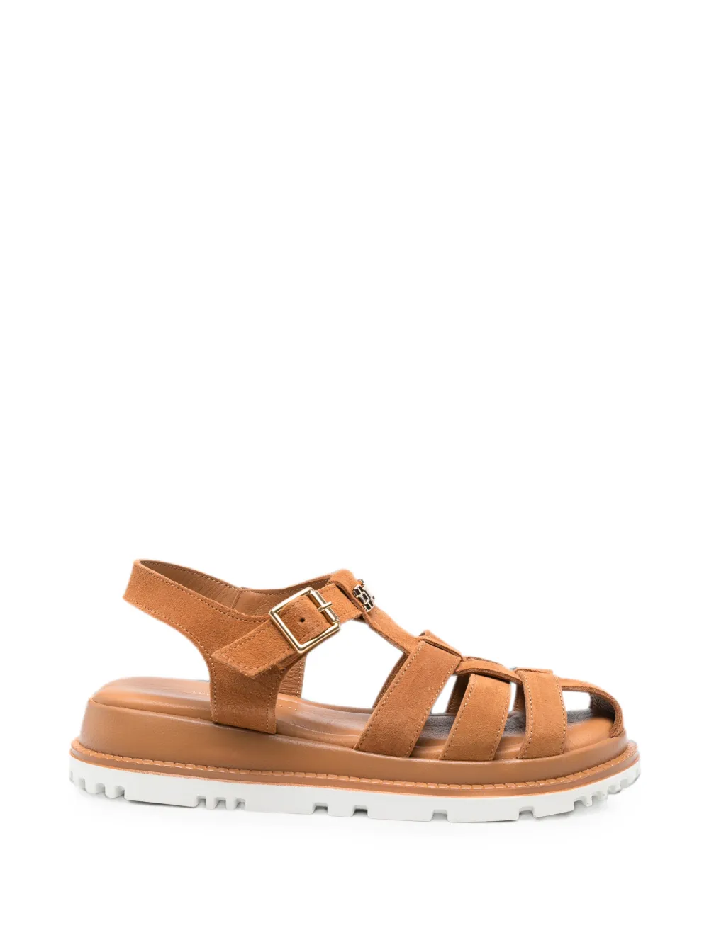 SERGIO MORETTI FIRENZE buckle-fastening leather sandals - Marrone