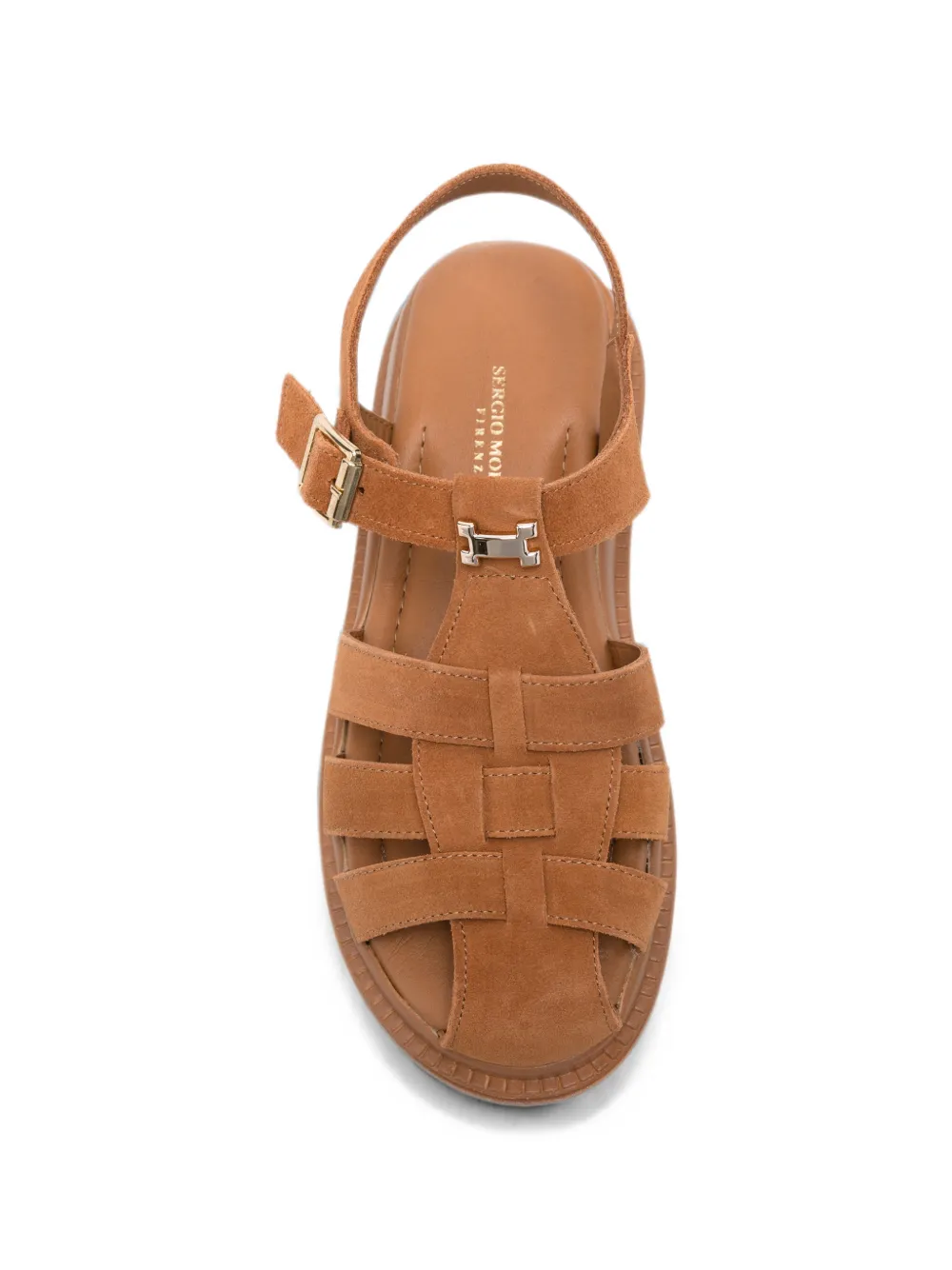 SERGIO MORETTI FIRENZE buckle-fastening leather sandals Bruin