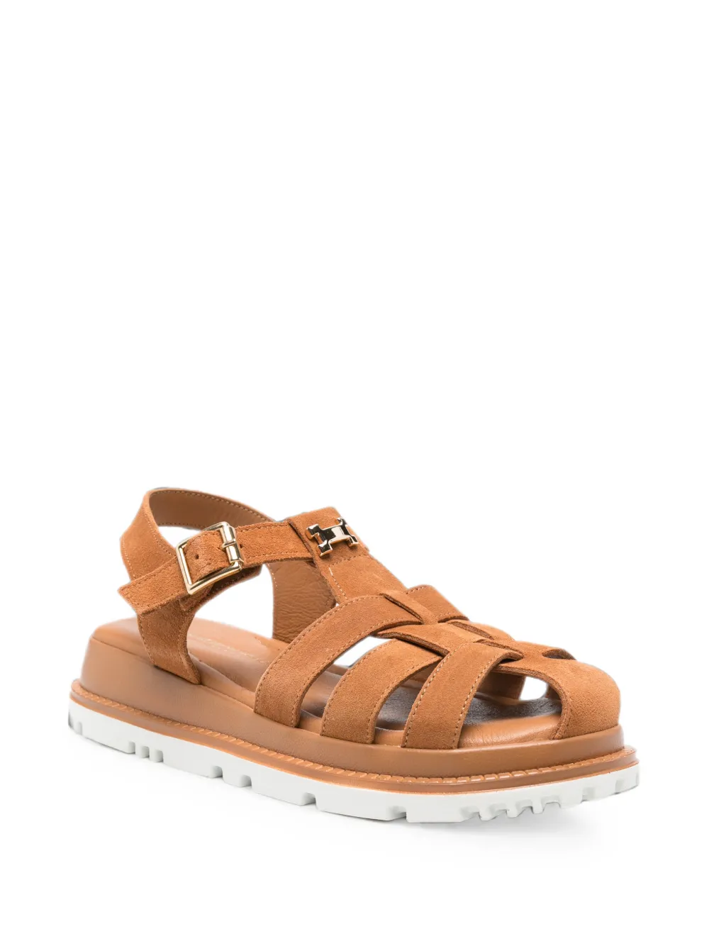 SERGIO MORETTI FIRENZE buckle-fastening leather sandals Bruin