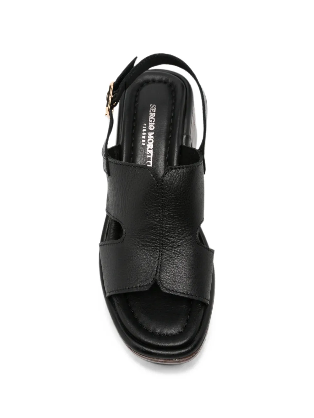 SERGIO MORETTI FIRENZE buckle-fastening platform sandals Zwart