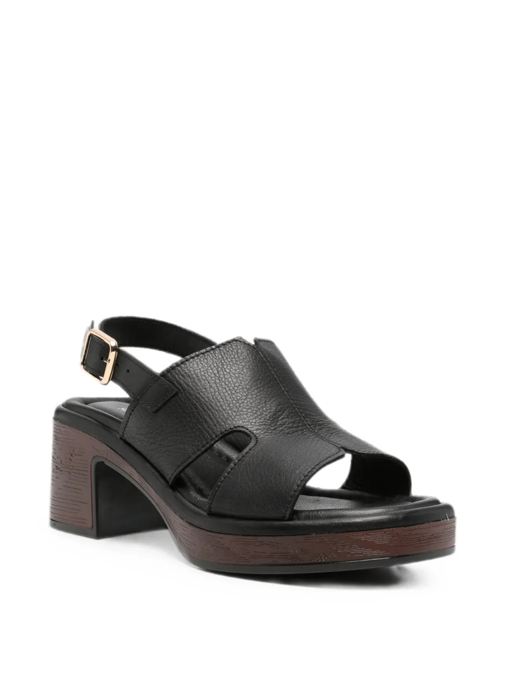 SERGIO MORETTI FIRENZE buckle-fastening platform sandals Zwart