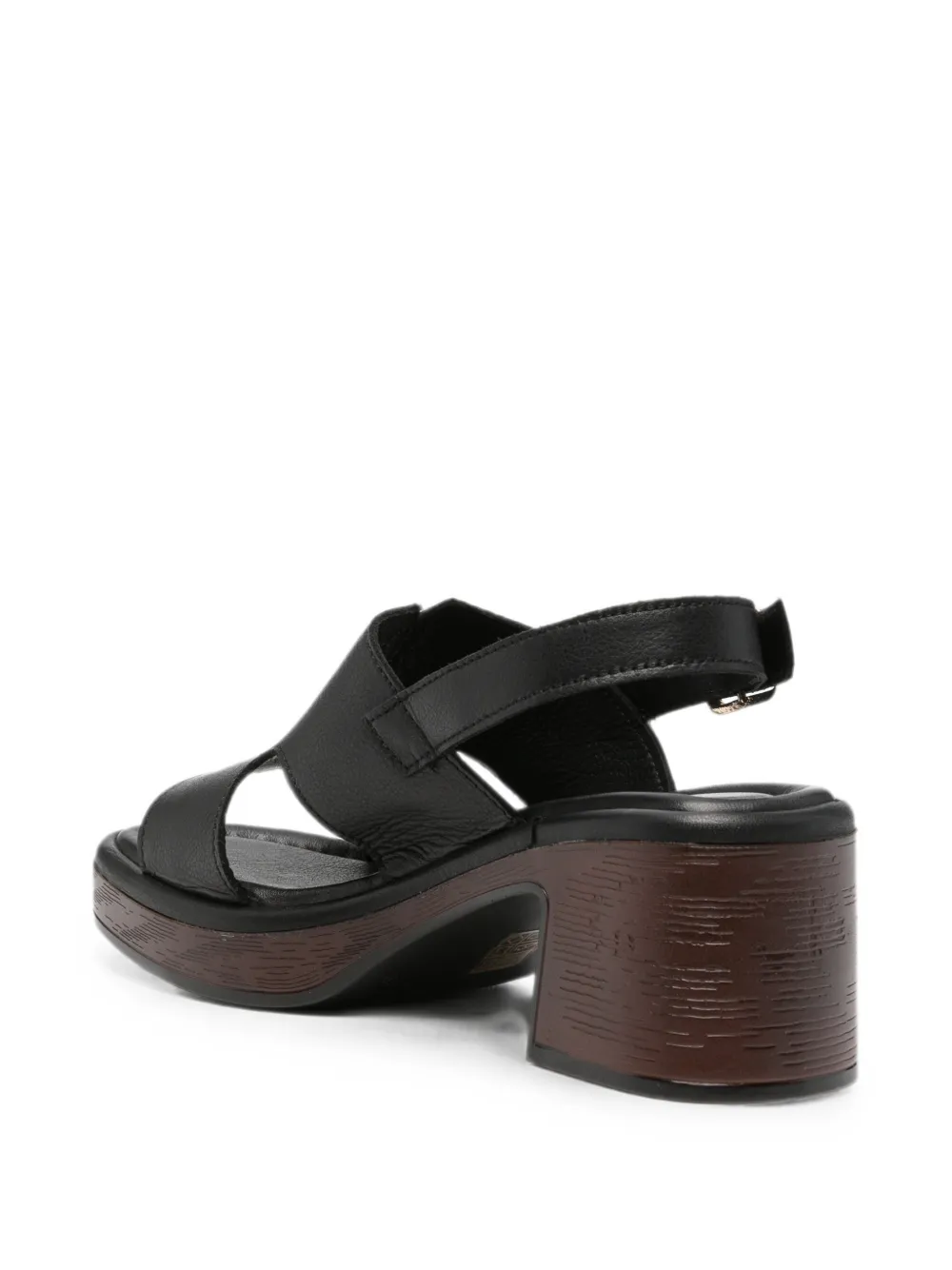 SERGIO MORETTI FIRENZE buckle-fastening platform sandals Zwart