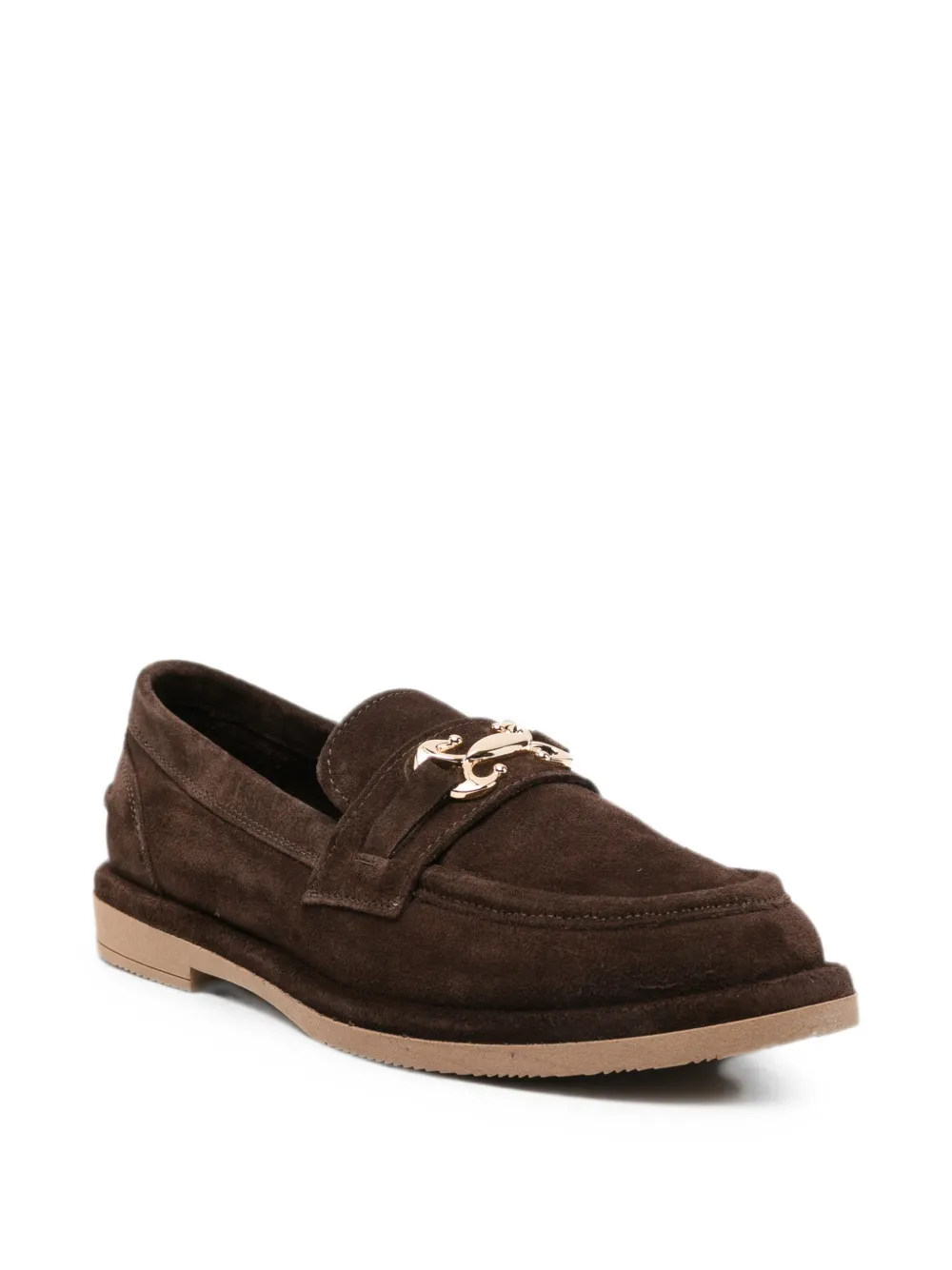 SERGIO MORETTI FIRENZE suede horsebit loafers Bruin