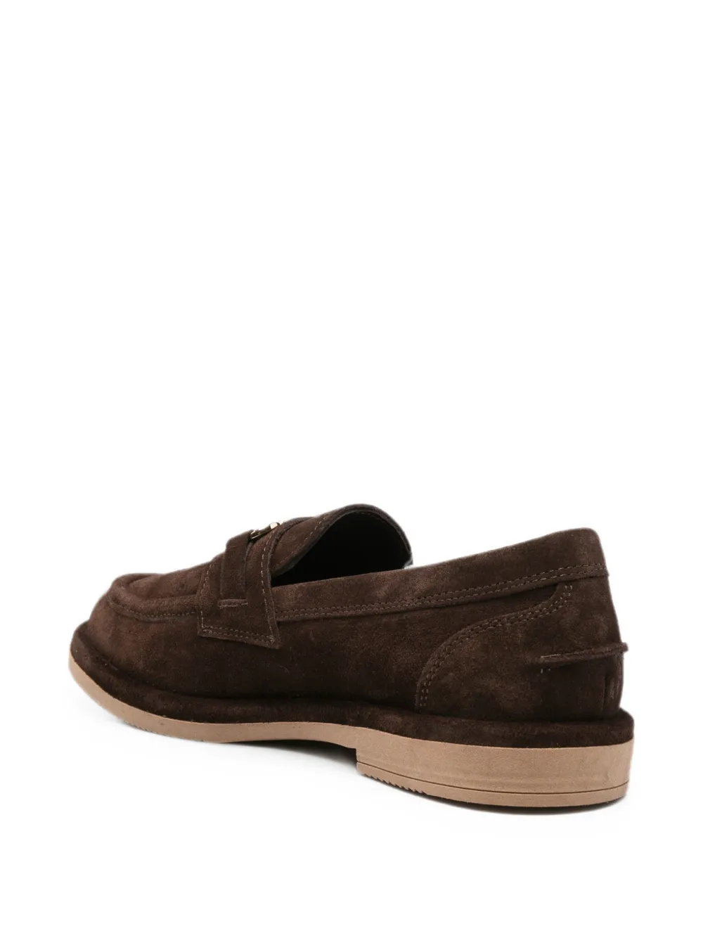 SERGIO MORETTI FIRENZE suede horsebit loafers Bruin