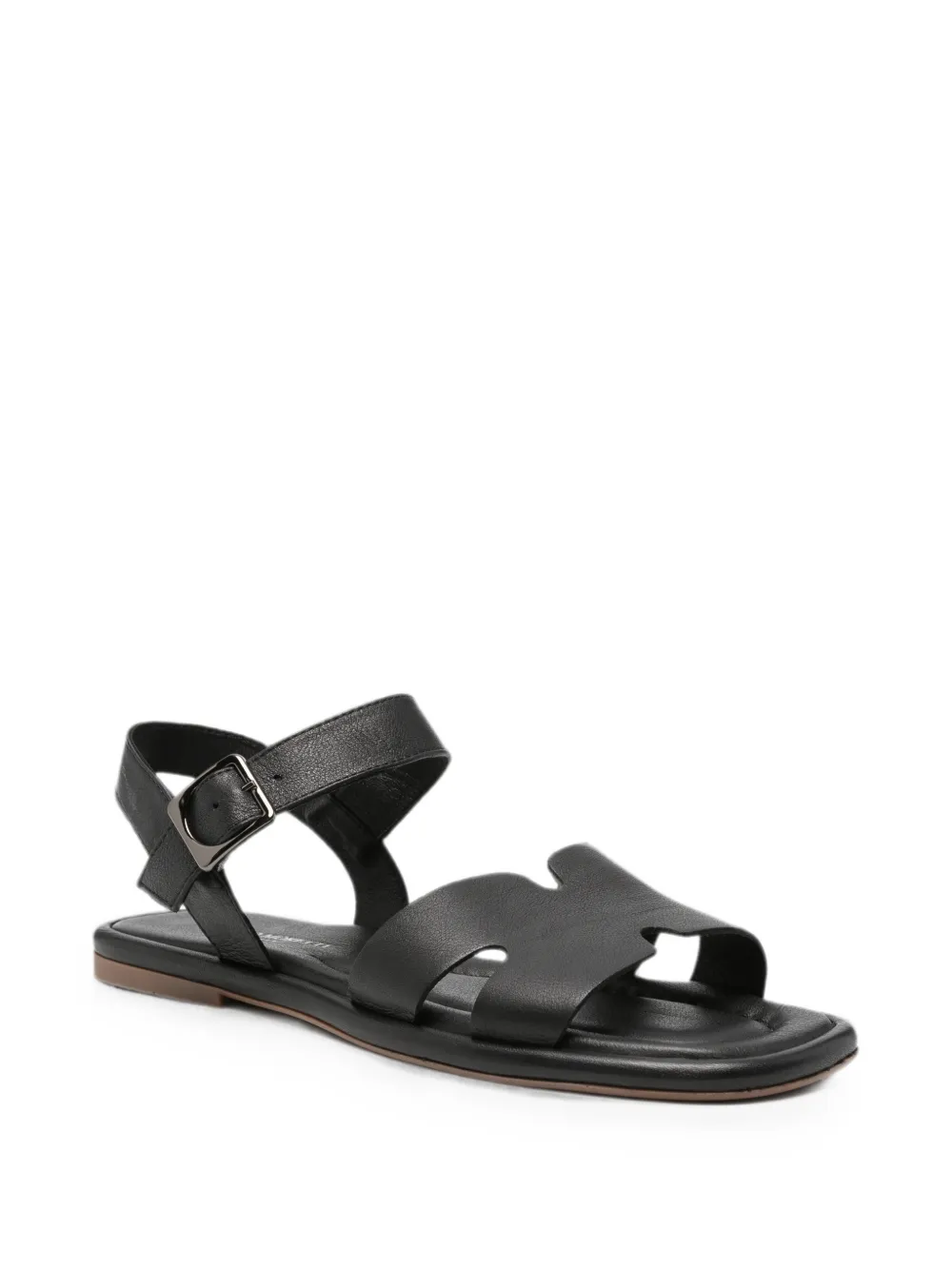 SERGIO MORETTI FIRENZE buckle-fastening leather sandals Zwart