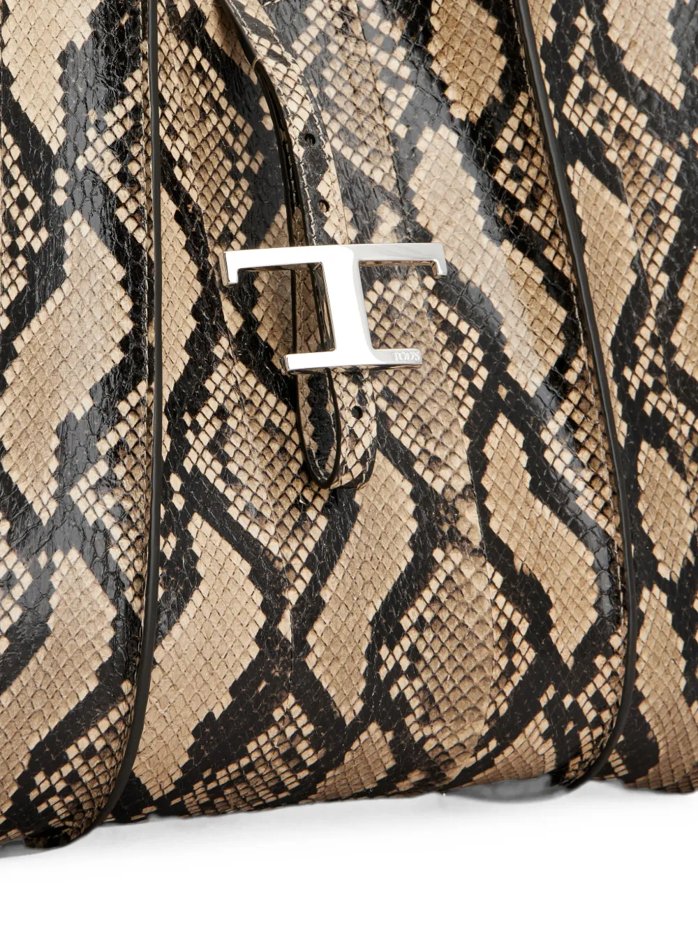 Tod's T Timeless snakeskin-effect tote bag Beige