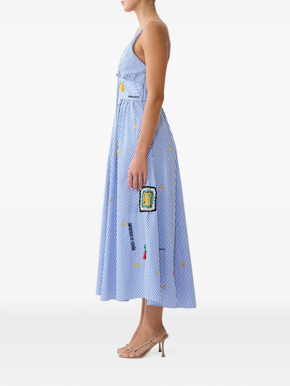 Camilla Magic of the Mercado gestreepte midi-jurk Blauw