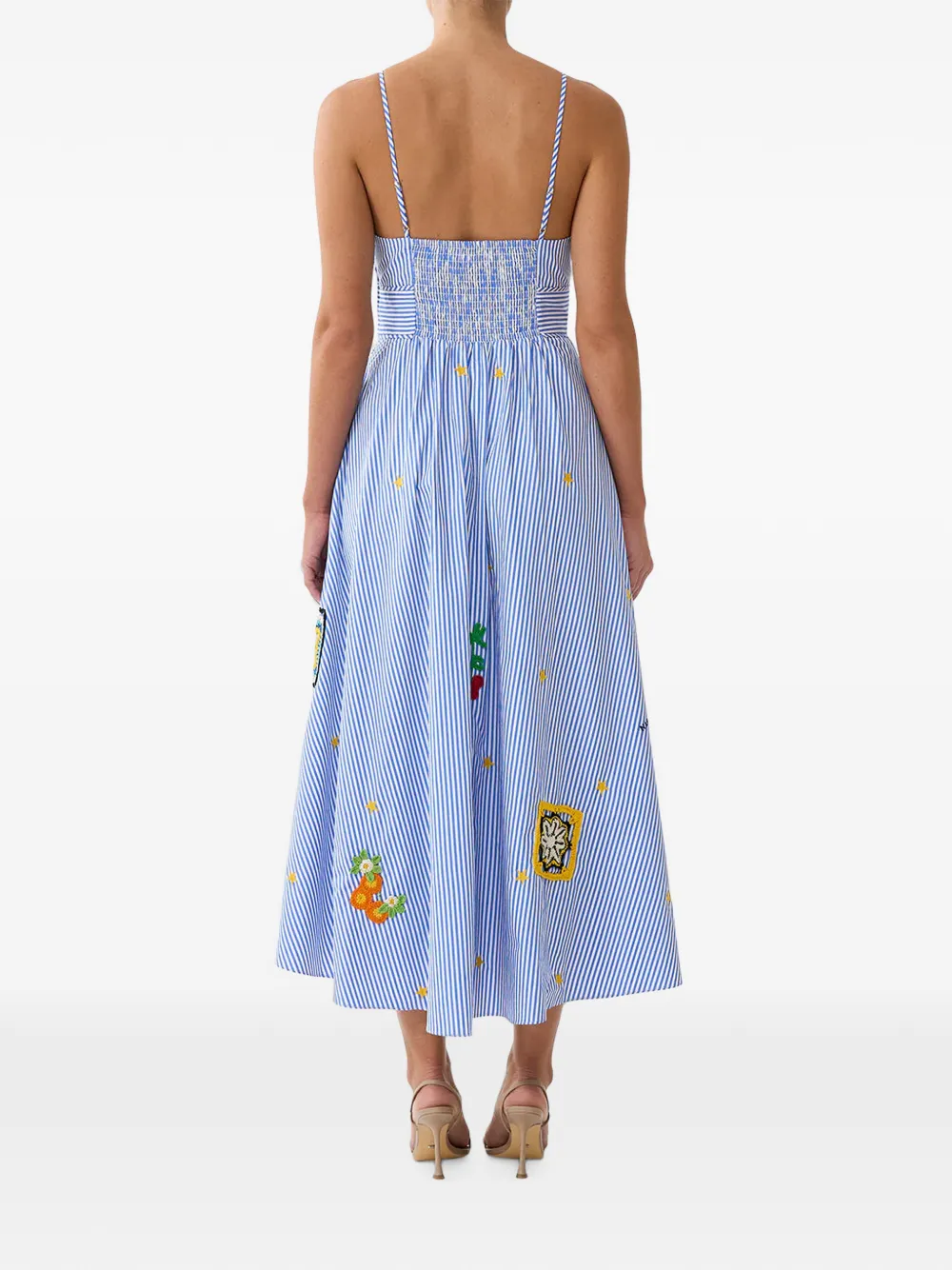 Camilla Magic of the Mercado gestreepte midi-jurk Blauw