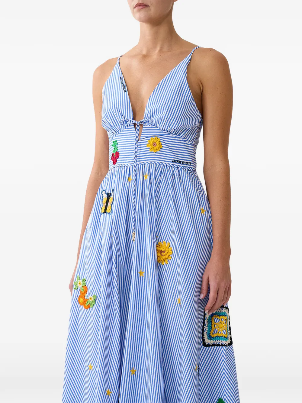 Camilla Magic of the Mercado gestreepte midi-jurk Blauw
