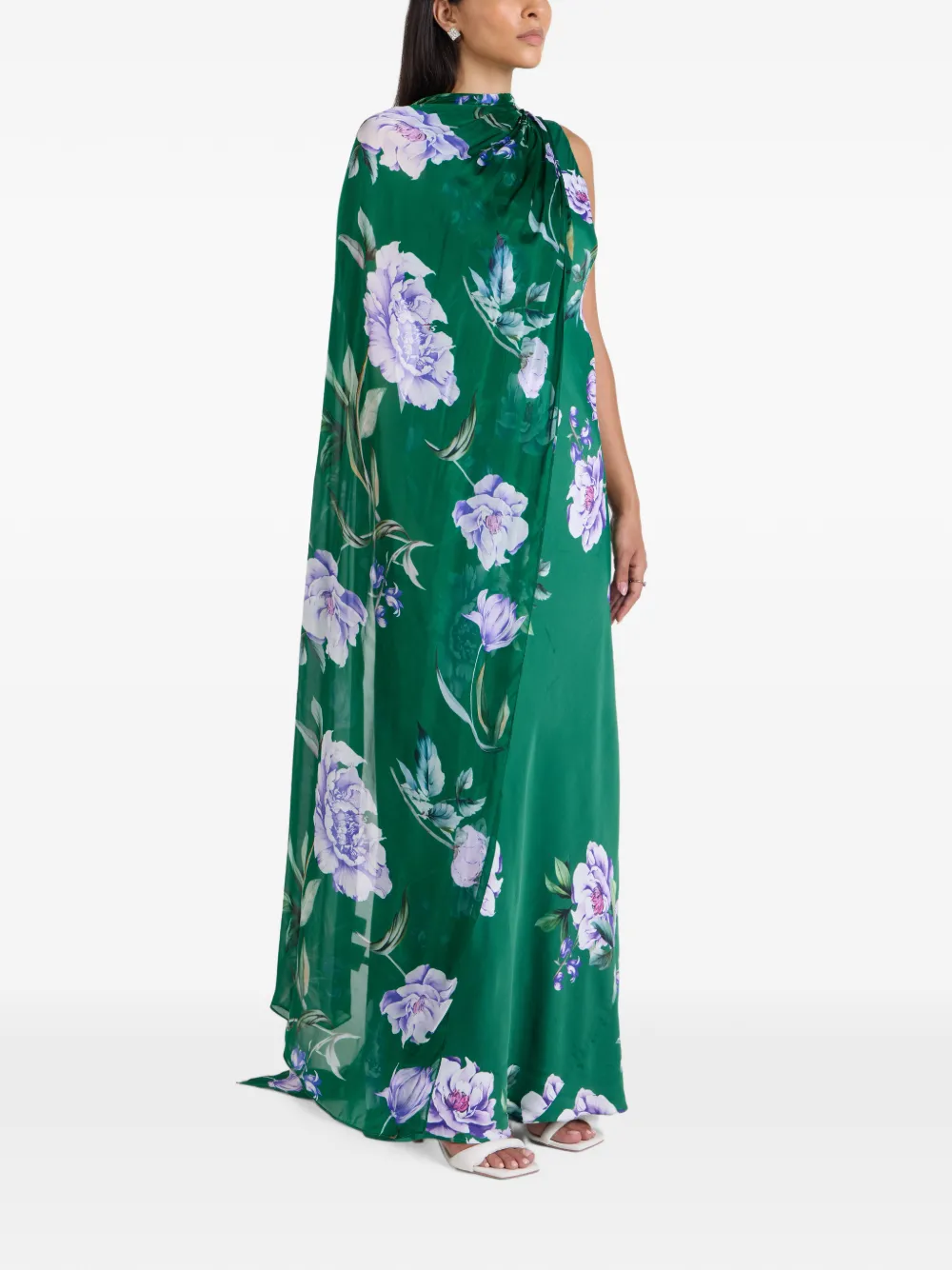 Hemant And Nandita Vama floral-print draped-panel maxi dress