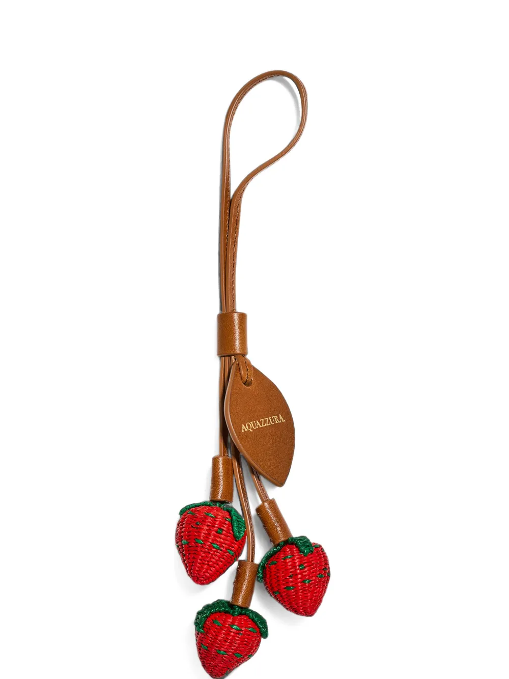 Aquazzura strawberry leather bag charm