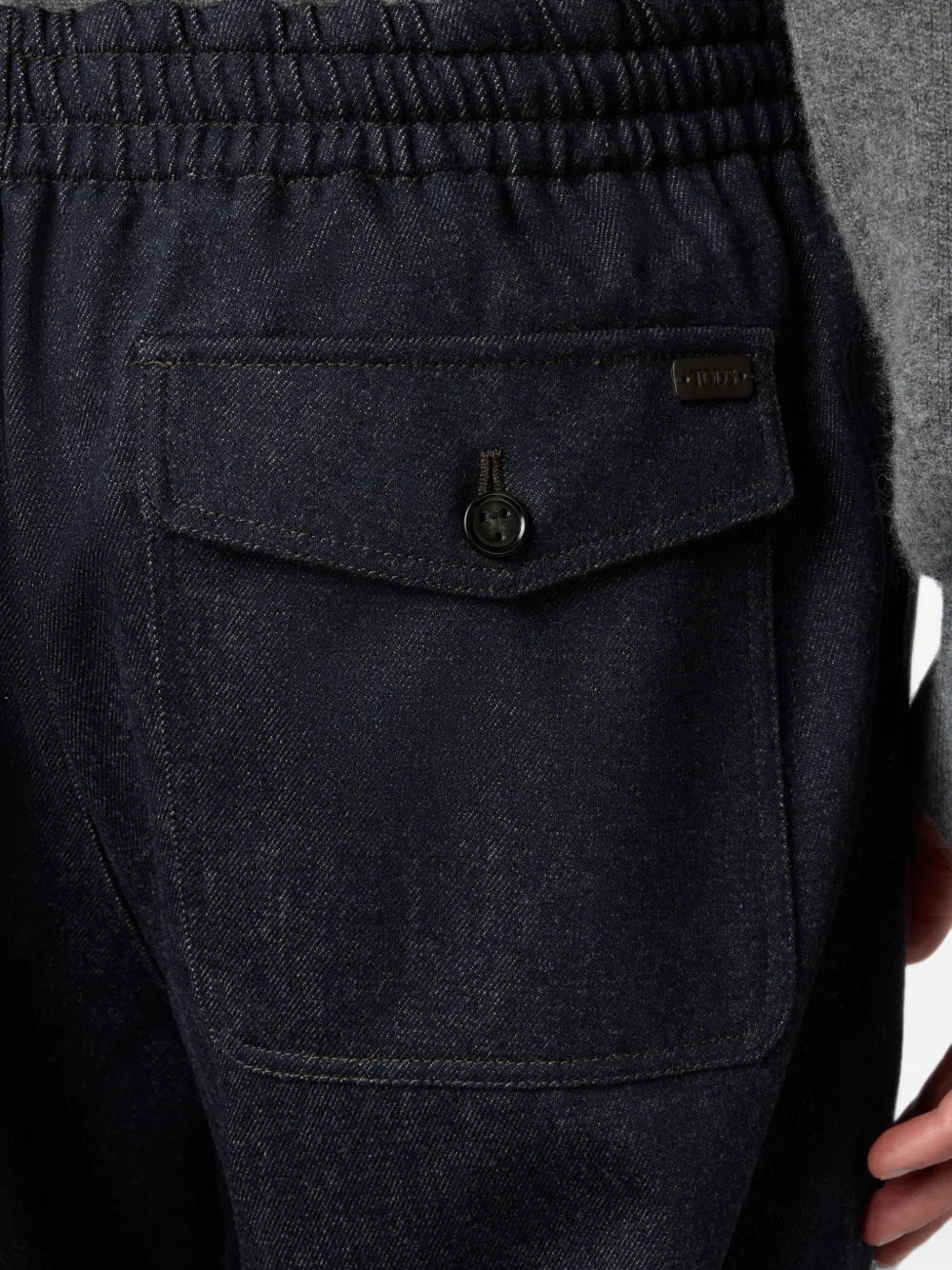 Tod's Wollen denim broek met trekkoord Blauw